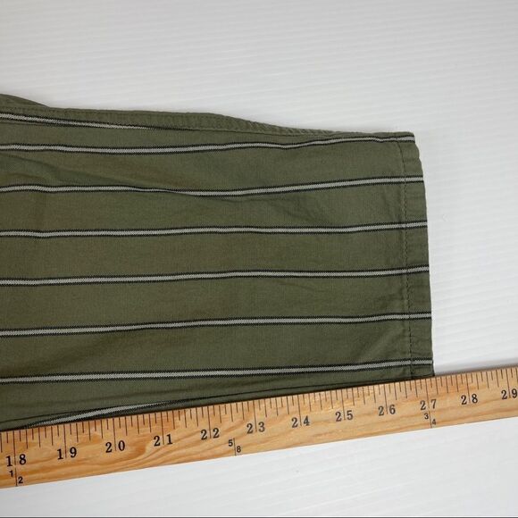 American Eagle Pants Striped Trousers Women's Size US 8 100% Cotton Belted Casua - Picture 10 of 11